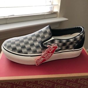 Hemp Blur Checker Slip-On Platform SF